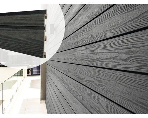 Gevel met panelen van houtcomposiet