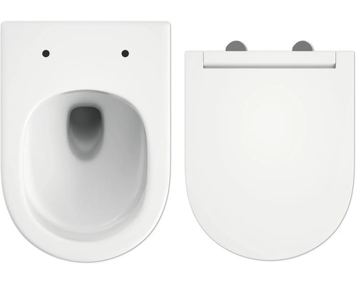 Wandcloset met diepspoel en toiletzitting