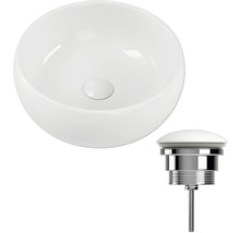 Opzetwastafel van keramiek met afvoergarnituur