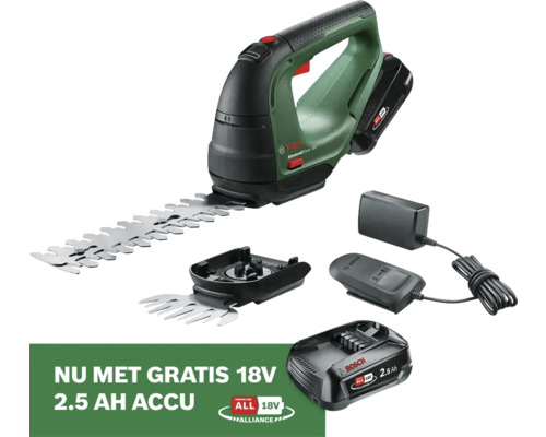 BOSCH Accu Gras/buxusschaar AdvancedShear incl. accu en lader **GRATIS 18V of 36V ACCU BOSCH**