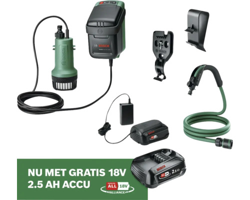 BOSCH Accu Regentonpomp 18 V incl. accu en lader **GRATIS 18V of 36V ACCU BOSCH**