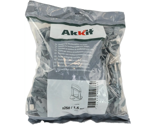 AKKIT Nivelleersysteem clips 1,5 mm, 250 stuks Verpakking Akkit nivelleersysteem keggen, 250 stuks, 1,5 millimeter