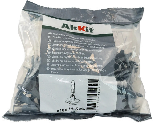 Verpakking nivelleersysteem met draaisluiting, 1,5 mm, 100 stuks