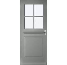 Grijze voordeur met glazen inzet