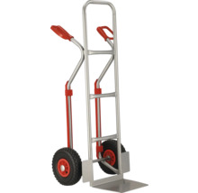 Metalen steekwagen met twee wielen en handgrepen