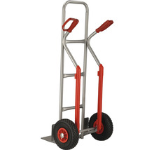 Metalen steekwagen met twee handgrepen en wielen