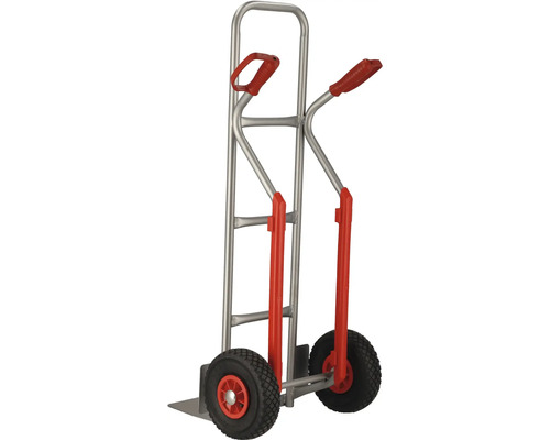 Metalen steekwagen met twee handgrepen en wielen