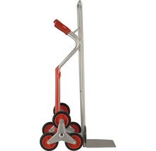 Traploper van metaal met zes wielen en handgreep