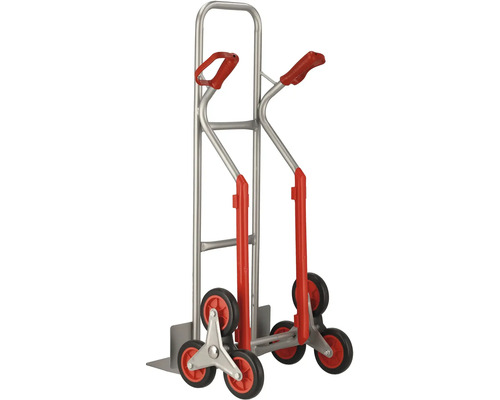 Trappenwagen met drie wielen per kant voor het transporteren van lasten over trappen