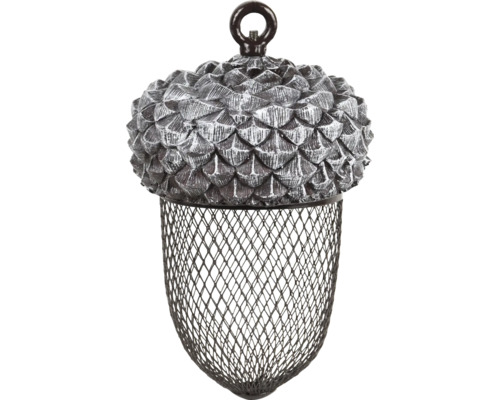 Vogelvoeder in eikelvorm met haak om op te hangen