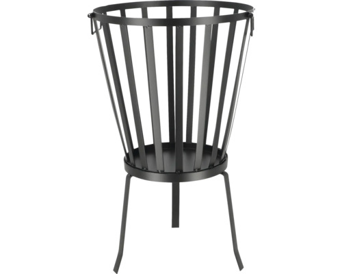 Metalen vuurkorf met drie poten voor de tuin