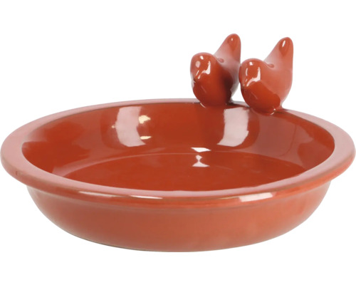 Keramische voederbak met kippendecoratie