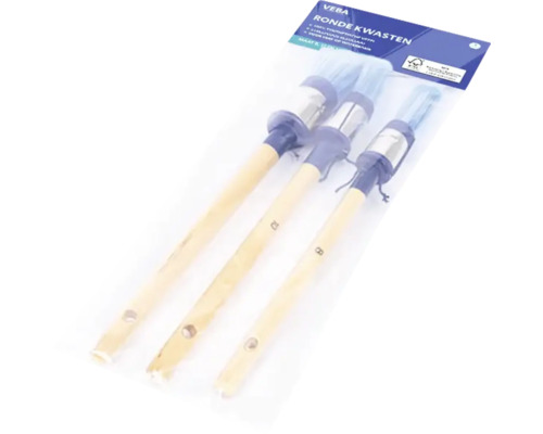 Kwastenset synthetisch rond 3-delig