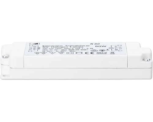 Elektronische transformator voor laagspanningshalogeenlampen, 80 watt