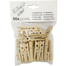 Verpakking van 50 houten wasknijpers