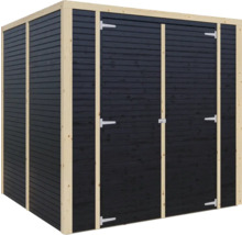 Houten gereedschapsschuur met dubbele deur