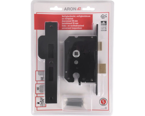 Aron veiligheidsslot met sluitplaat, doornmaat 50 millimeter