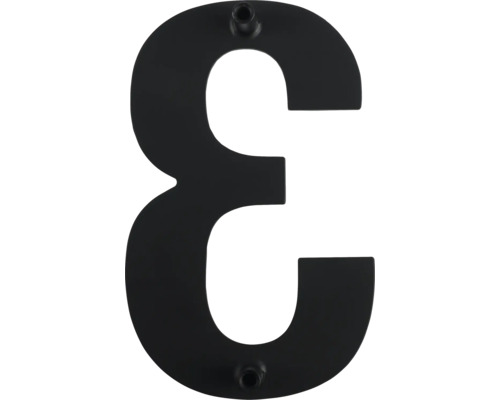 Huisnummer 3 van metaal