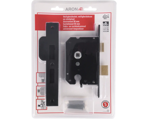 Aron veiligheidsslot met sluitplaat, doornmaat 50 mm