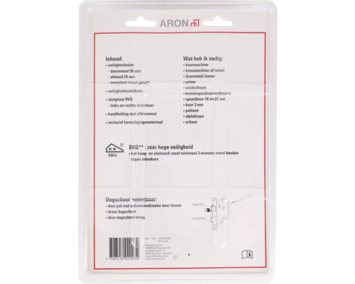 ARON veiligheidsslot met montagehandleiding en bevestigingsmateriaal