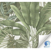 Behang met groen bladerdessin