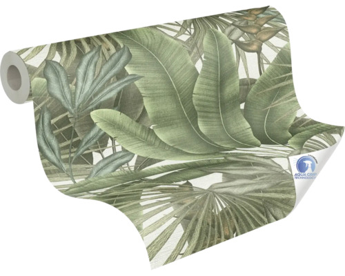 Rol behang met botanisch bladerpatroon