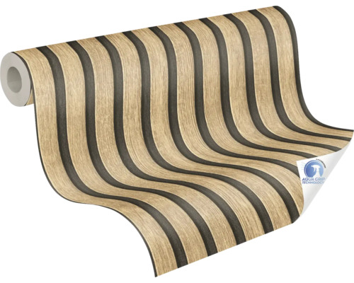 Behangrol met houtlook en streepmotief