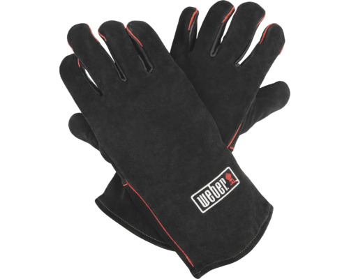 Lederen barbecuehandschoenen met Weber logo