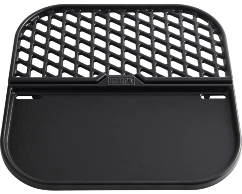 Zwarte grillplaat met grillrooster van Weber