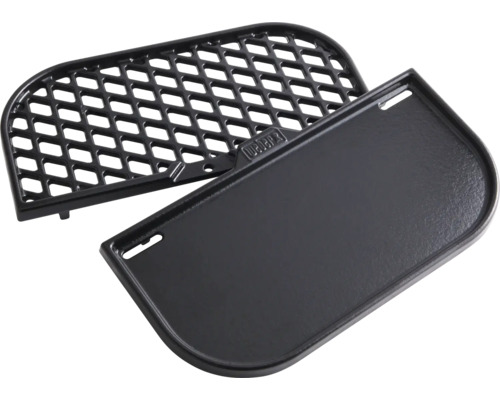 Gietijzeren grillrooster en bakplaat