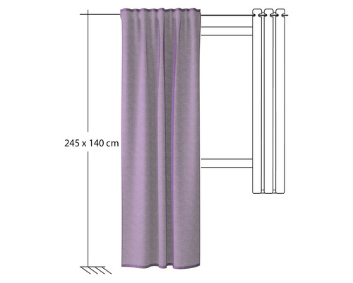 Gordijn met lusophanging, 245 x 140 cm