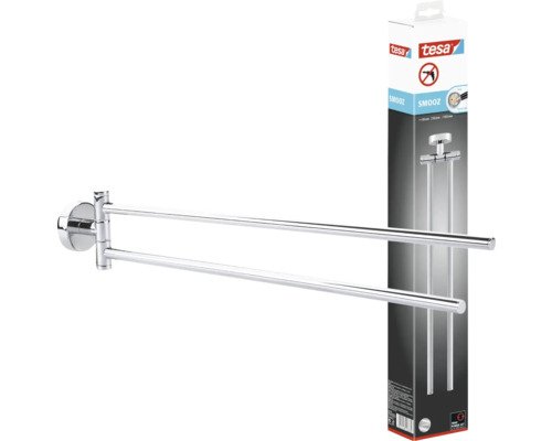 Tesa Smooz handdoekhouder met twee armen en verpakking