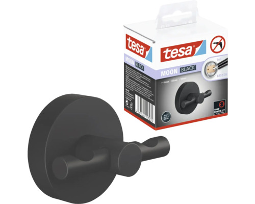 Tesa Moon Black kledinghaak inclusief verpakking