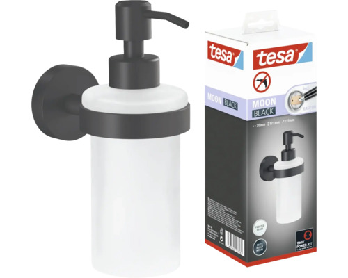 Tesa Moon Black zeepdispenser met verpakking