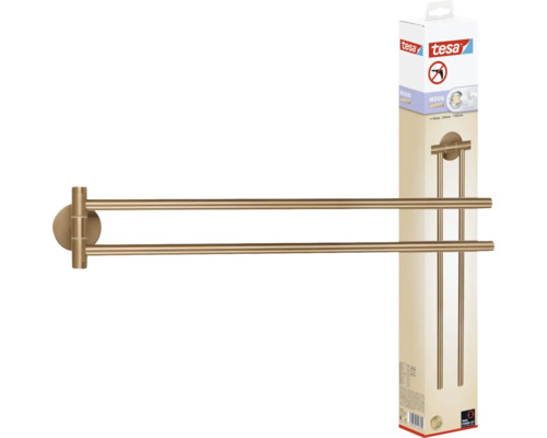 Tesa Moon handdoekrek voor wandmontage met twee stangen en verpakking