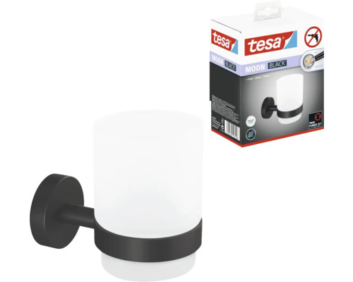 Tesa Moon Black tandenborstelbeker met verpakking