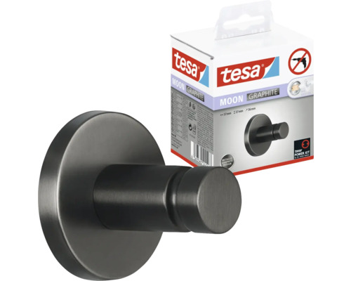 Tesa Moon Graphite kledinghaak met verpakking