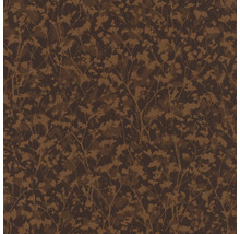 Behang met abstract bloemmotief in bruin