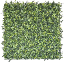 Kunsthaag met diverse groene bladeren.