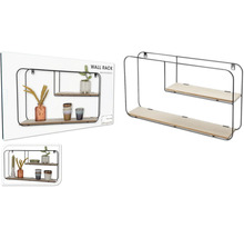Wandrek met twee planken van hout en metaal
