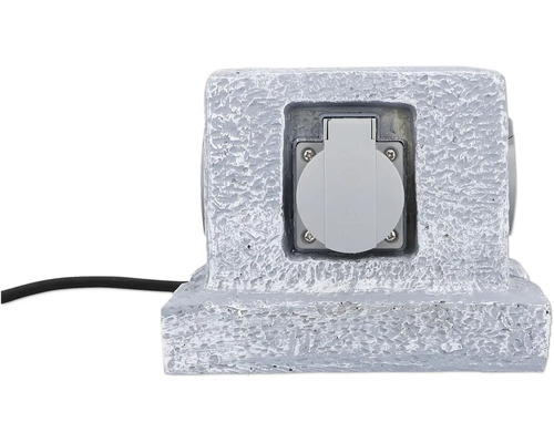Buitenstopcontact in steendesign met kabel