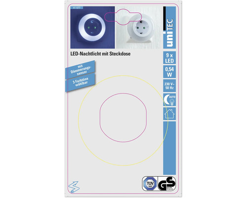 Unitec LED-nachtlamp met stopcontact