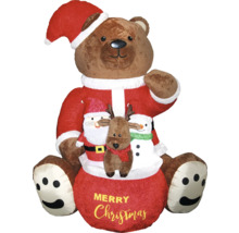 Opblaasbare teddybeer met kerstman, rendier en sneeuwpop voor kerstdecoratie