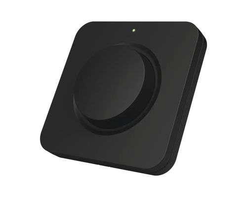 Zwarte, vierkante Smart Home dimmer met ronde bediening