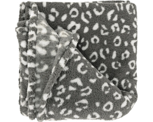 UNIQUE LIVING Plaid grijs 150x200 cm Grijs knuffeldeken met vlekkenpatroon