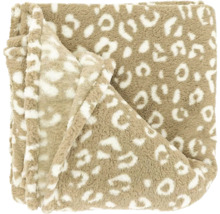 Beige fleece deken met dierenprint