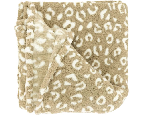 Beige fleece deken met dierenprint