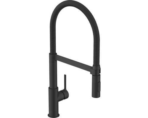 KEO Keukenkraan Cai mat zwart Zwarte keukenkraan met flexibele uitloop