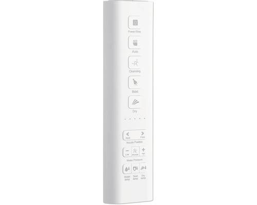 Bidet afstandsbediening met knoppen voor vermogen, automatische reiniging, bidetfunctie, drogen, sproeierpositie, waterdruk en temperatuur