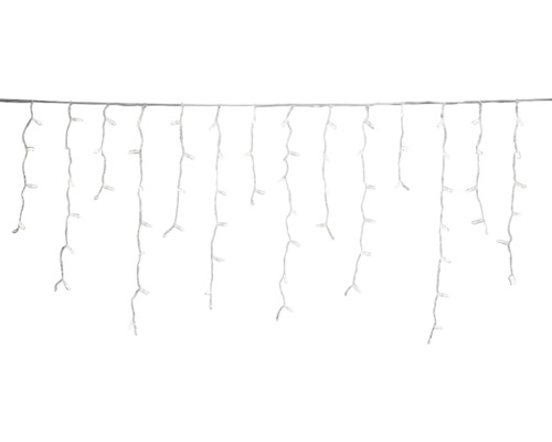 KONSTSMIDE Kerstverlichting LED connectverlichting ijsregen met transformator 100 lampjes warmwit 10 m IJspegel-lichtsnoer voor binnen en buiten